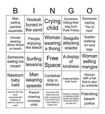 Nantasket Beach Bingo Card