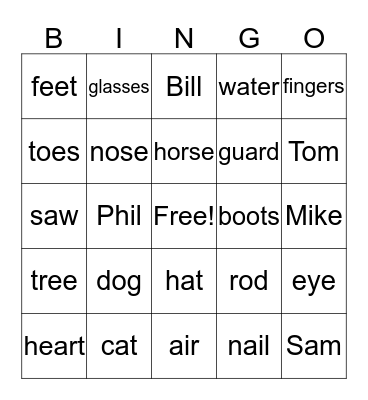 Safety Bingo Card