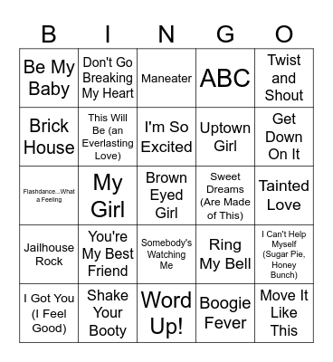 Music Singo #2 Bingo Card