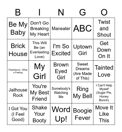 Music Singo #2 Bingo Card