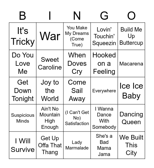 Music Singo #3 Bingo Card