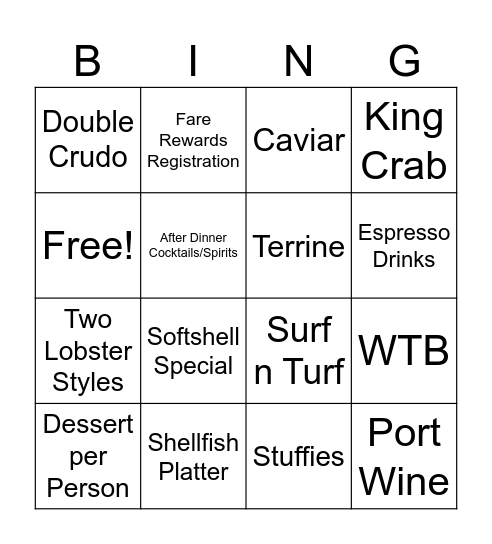Monday!!!!! Bingo Card