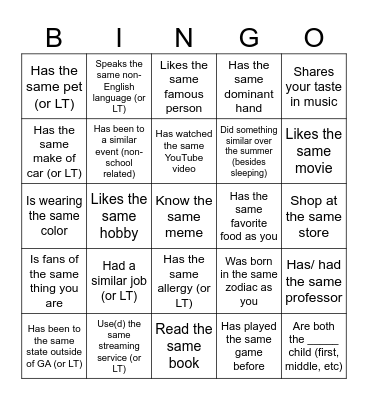 Icebreaker Bingo: Find Someone Who Bingo Card