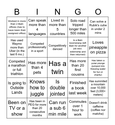 PEG Offsite! Bingo Card