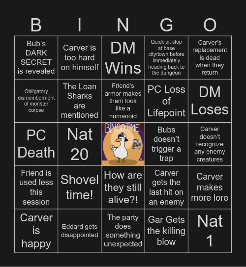 The Devil's Due (IO5e) Ep. 7 | Unexpected Arrival Bingo Card