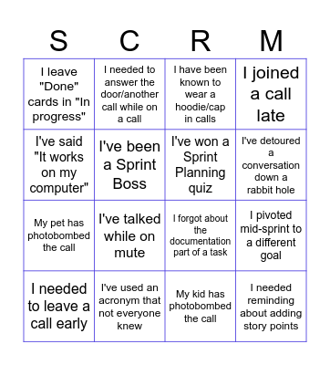 Retrospective Fun Bingo Card