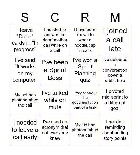 Retrospective Fun Bingo Card