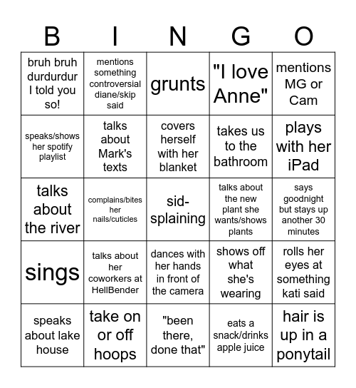 Sydney's FT BINGO BOARD Bingo Card