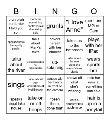 Sydney's FT BINGO BOARD Bingo Card