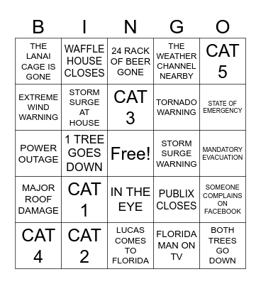Hurricane Bingo 2025 Bingo Card