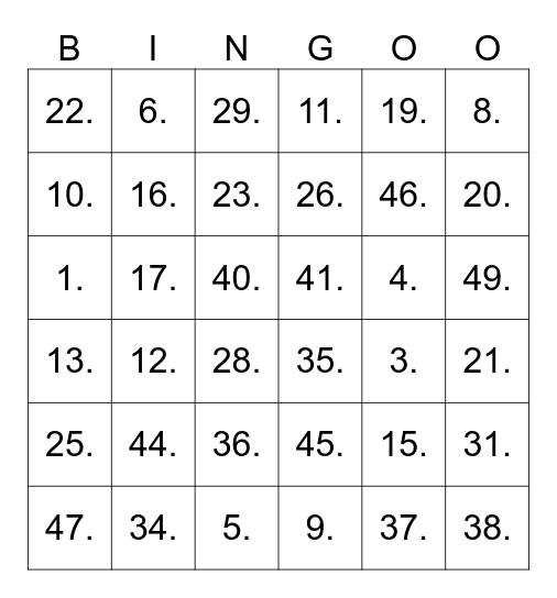 DERECHOS HUMANOS 9° Bingo Card