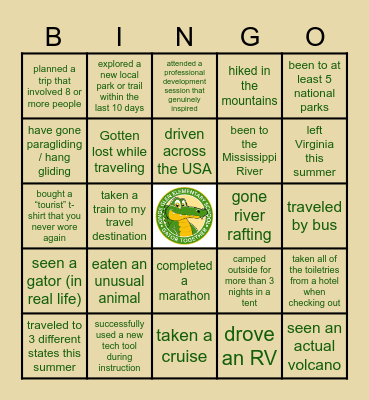 Gator Bingo Card