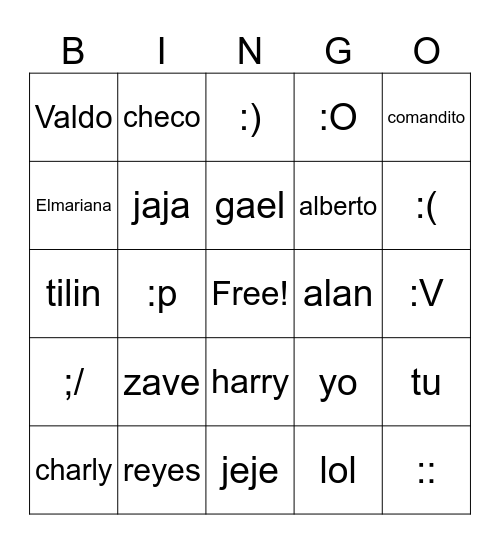 IRL Bingo Card