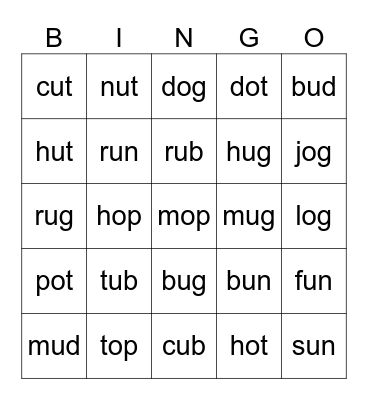 ~ub ~ut ~ub Bingo Card
