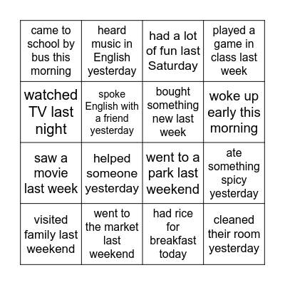 FIND SOMEONE WHO Bingo Card