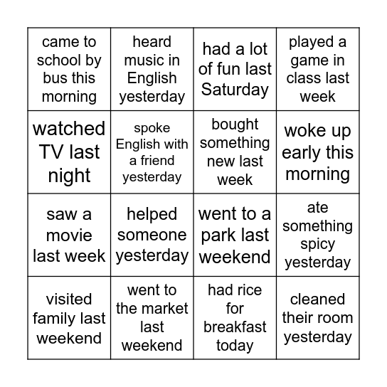 FIND SOMEONE WHO Bingo Card