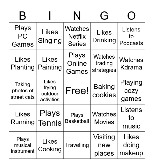 Human Bingo Card