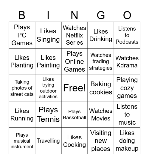 Human Bingo Card