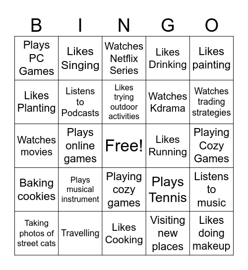 Human Bingo Card