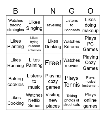 Human Bingo Card
