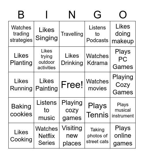 Human Bingo Card