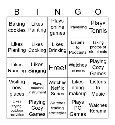 Human Bingo Card