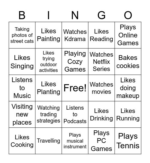 Human Bingo Card