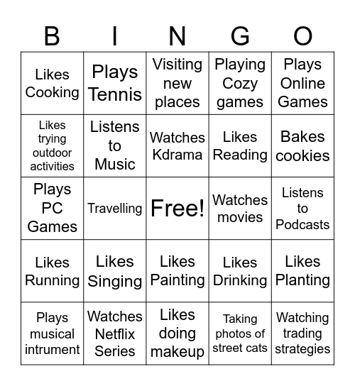 Human Bingo Card