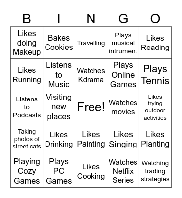 Human Bingo Card
