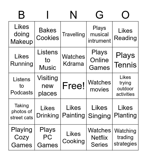 Human Bingo Card