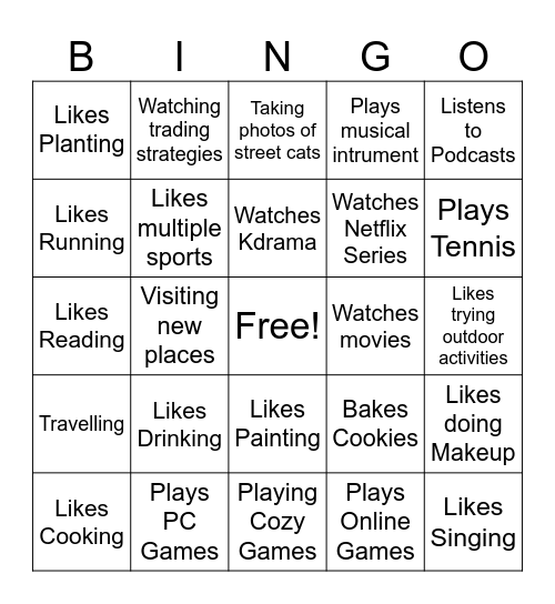 Human Bingo Card