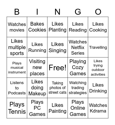 Human Bingo Card