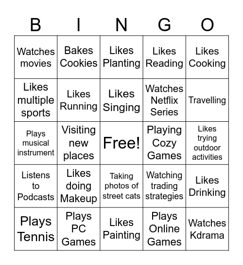 Human Bingo Card