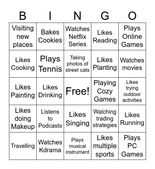 Human Bingo Card