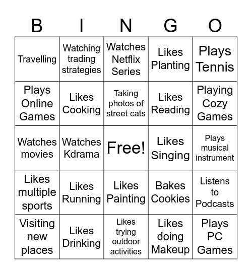 Human Bingo Card
