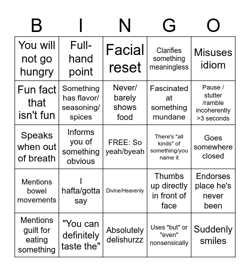 Scottman Bingo Card