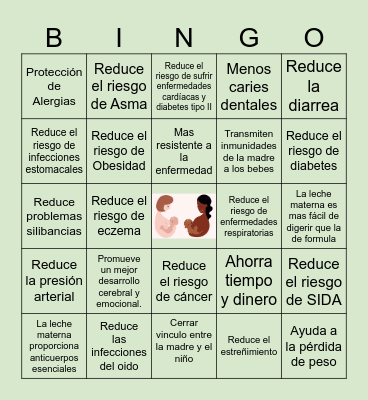 LACTANCIA MATERNA Bingo Card