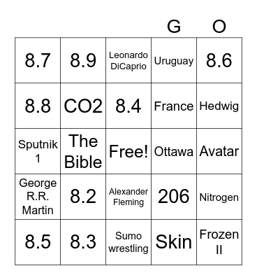 Clause BINGO Card