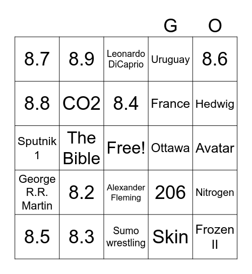 Clause BINGO Card