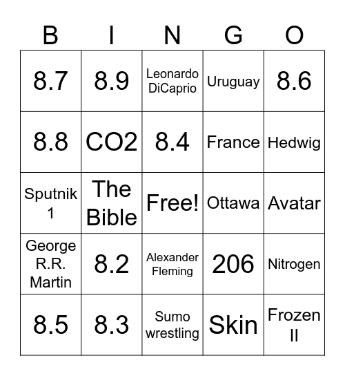 Clause BINGO Card