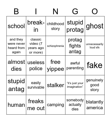 Mr nightmare bingo Card