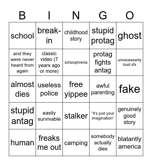 Mr nightmare bingo Card