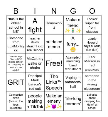 Jace's First Day of School 🤓✏️📚✨ Bingo Card