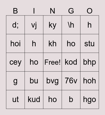 Baby Shower Bingo Card