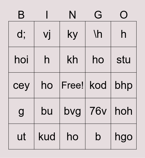 Baby Shower Bingo Card