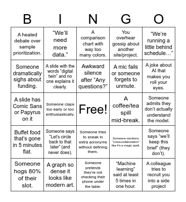 Work Bingo Card