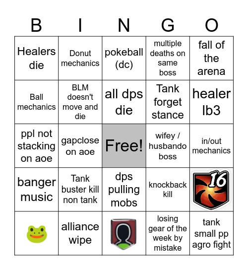 ALLIANCE RAID BINGO Card