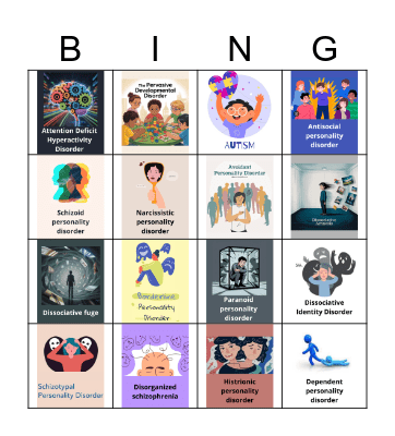 Mental disorders Bingo Card