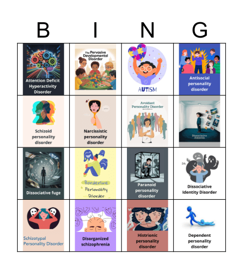 Mental disorders Bingo Card