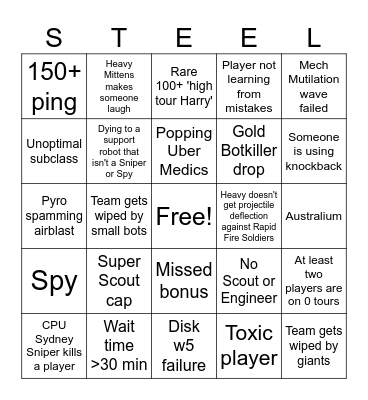 MvM Steel Trap Bingo! Bingo Card